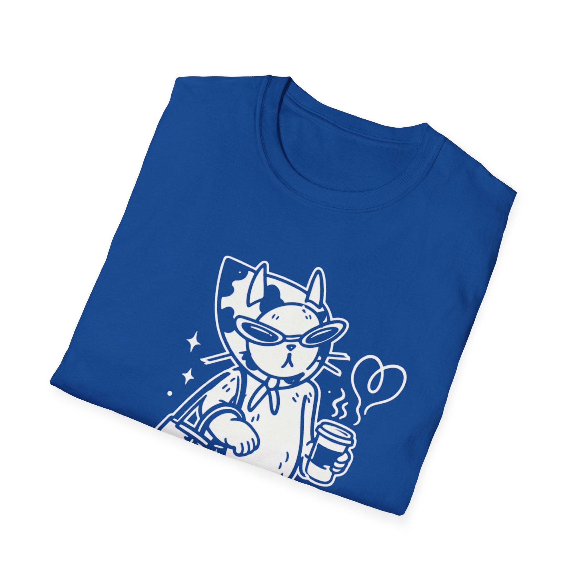 Strong Independent Cat T-Shirt | Cute Coffee Cat Illustration