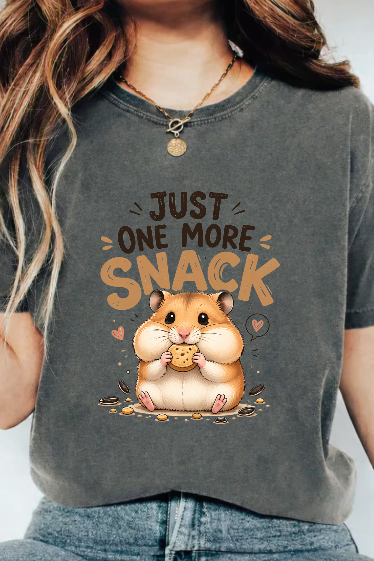 Just One More Snack Hamster T-Shirt, Funny Hamster Lover Gift, Cute Kawaii Hamster Shirt, Small Pet Owner Tee, Animal Lover Gift Idea
