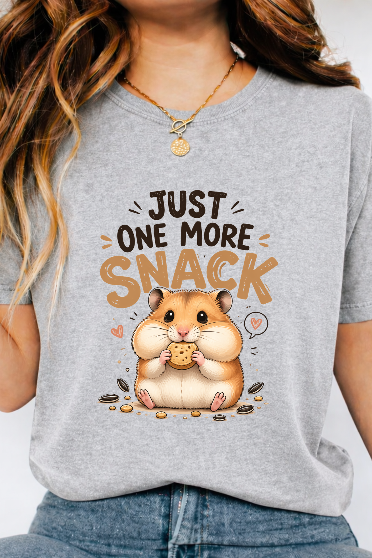 Just One More Snack Hamster T-Shirt, Funny Hamster Lover Gift, Cute Kawaii Hamster Shirt, Small Pet Owner Tee, Animal Lover Gift Idea