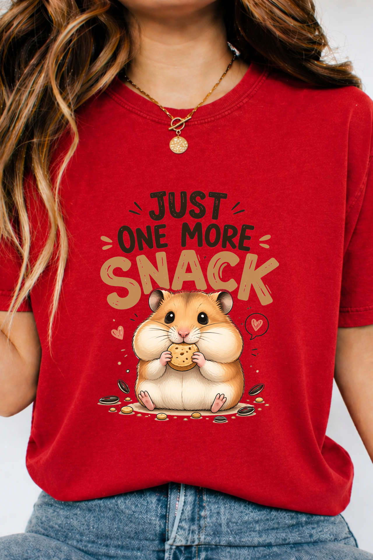 Just One More Snack Hamster T-Shirt, Funny Hamster Lover Gift, Cute Kawaii Hamster Shirt, Small Pet Owner Tee, Animal Lover Gift Idea
