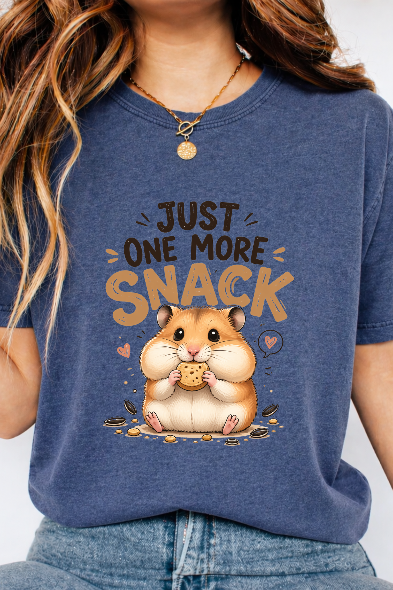 Just One More Snack Hamster T-Shirt, Funny Hamster Lover Gift, Cute Kawaii Hamster Shirt, Small Pet Owner Tee, Animal Lover Gift Idea