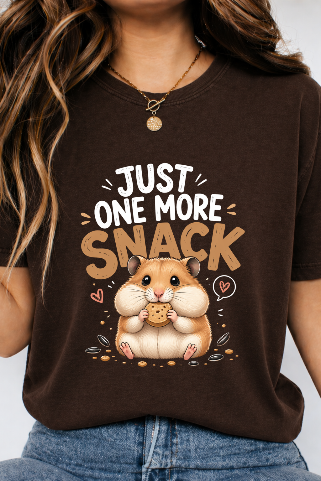 Just One More Snack Hamster T-Shirt, Funny Hamster Lover Gift, Cute Kawaii Hamster Shirt, Small Pet Owner Tee, Animal Lover Gift Idea