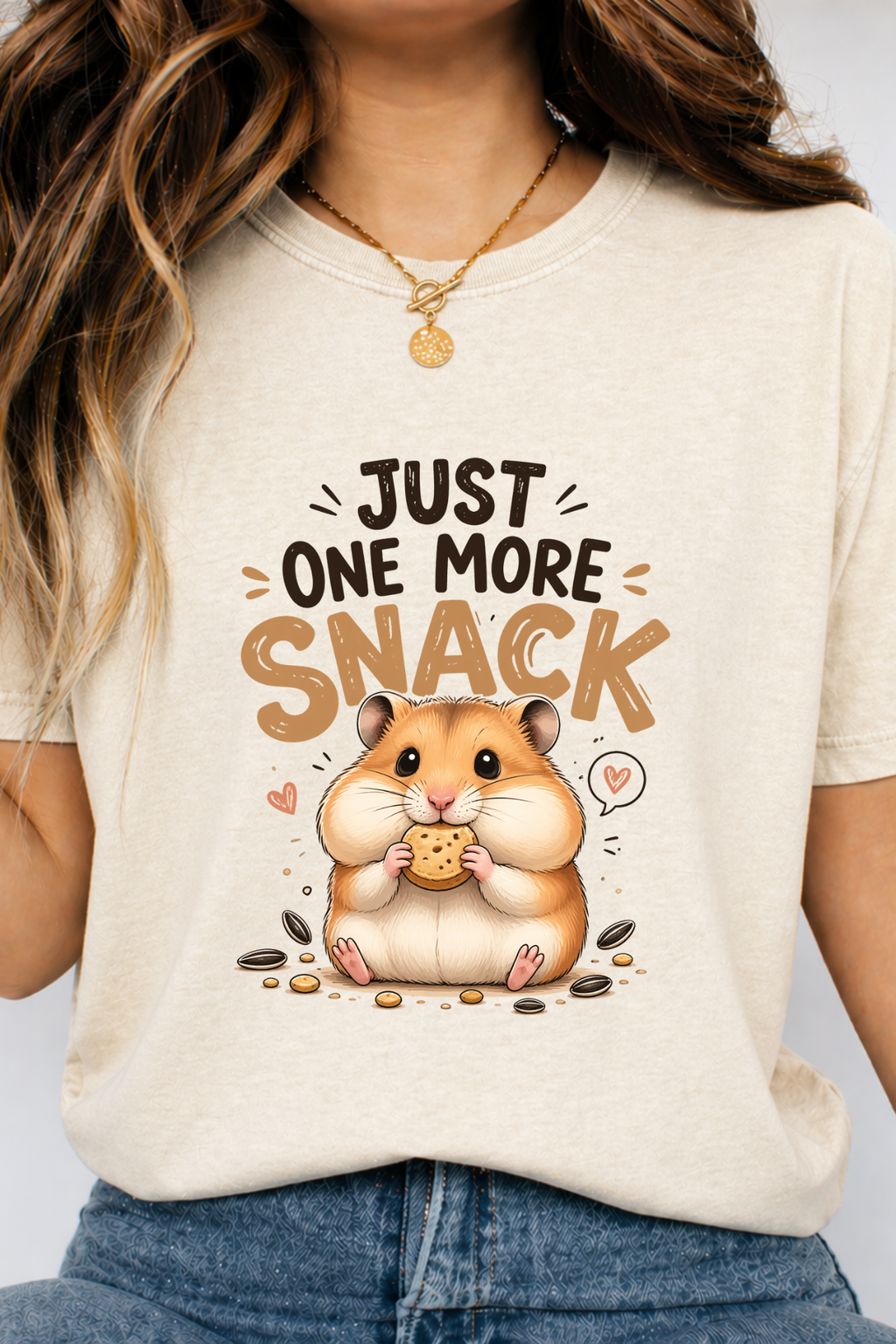 Just One More Snack Hamster T-Shirt, Funny Hamster Lover Gift, Cute Kawaii Hamster Shirt, Small Pet Owner Tee, Animal Lover Gift Idea