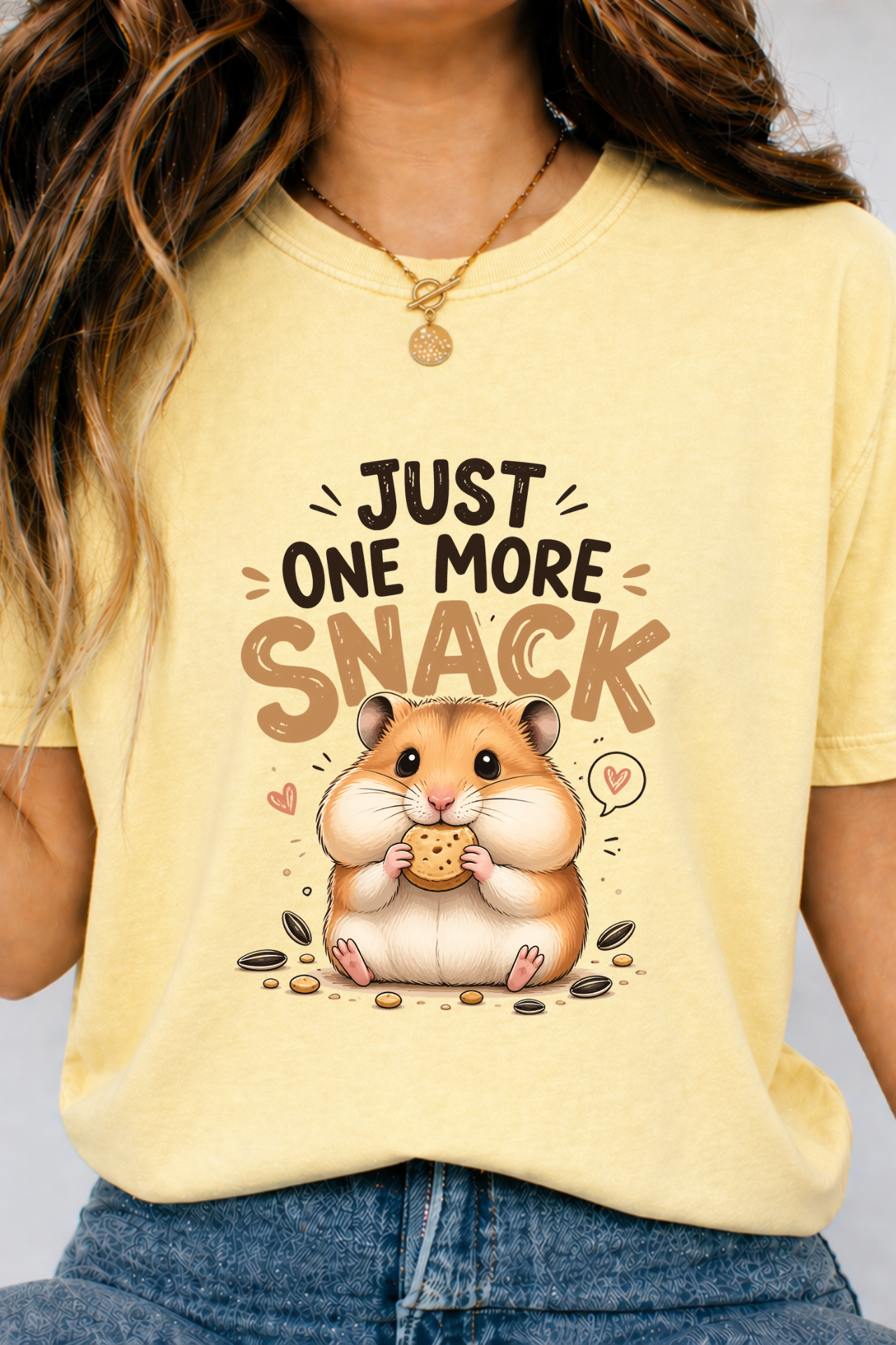 Just One More Snack Hamster T-Shirt, Funny Hamster Lover Gift, Cute Kawaii Hamster Shirt, Small Pet Owner Tee, Animal Lover Gift Idea