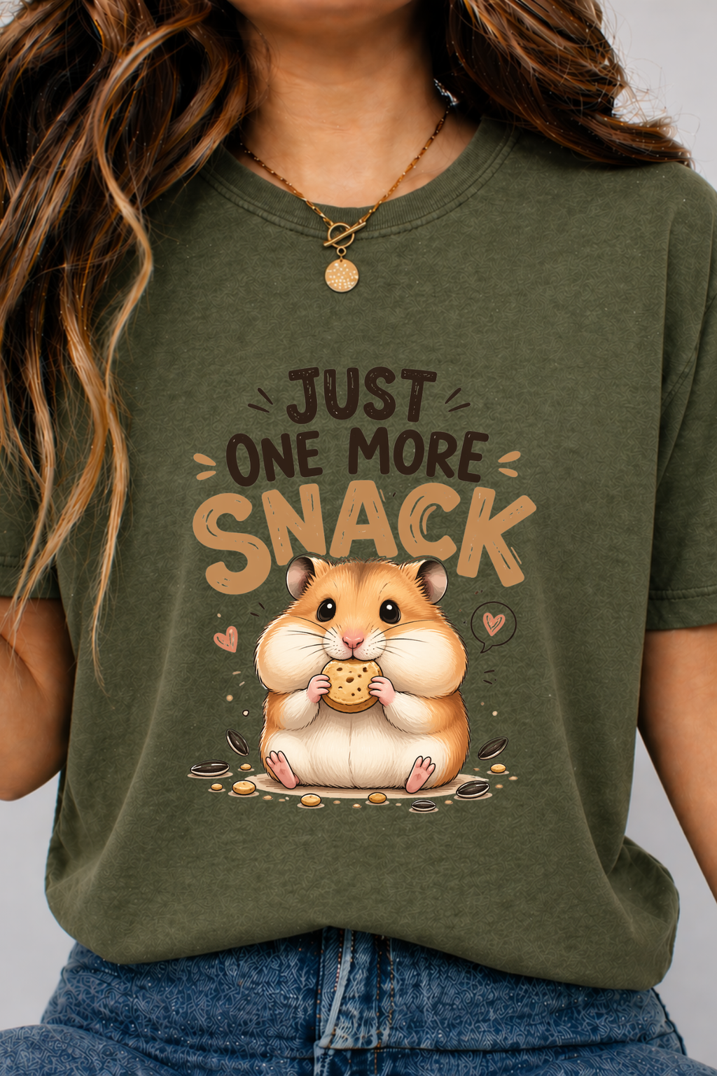 Just One More Snack Hamster T-Shirt, Funny Hamster Lover Gift, Cute Kawaii Hamster Shirt, Small Pet Owner Tee, Animal Lover Gift Idea