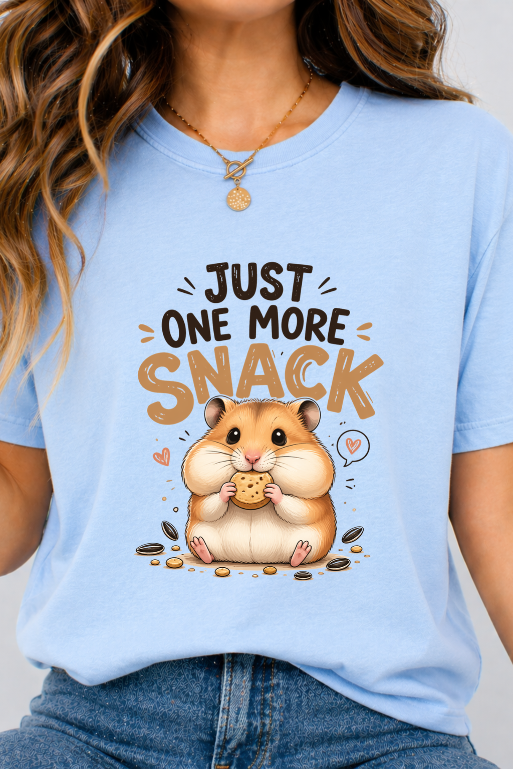 Just One More Snack Hamster T-Shirt, Funny Hamster Lover Gift, Cute Kawaii Hamster Shirt, Small Pet Owner Tee, Animal Lover Gift Idea