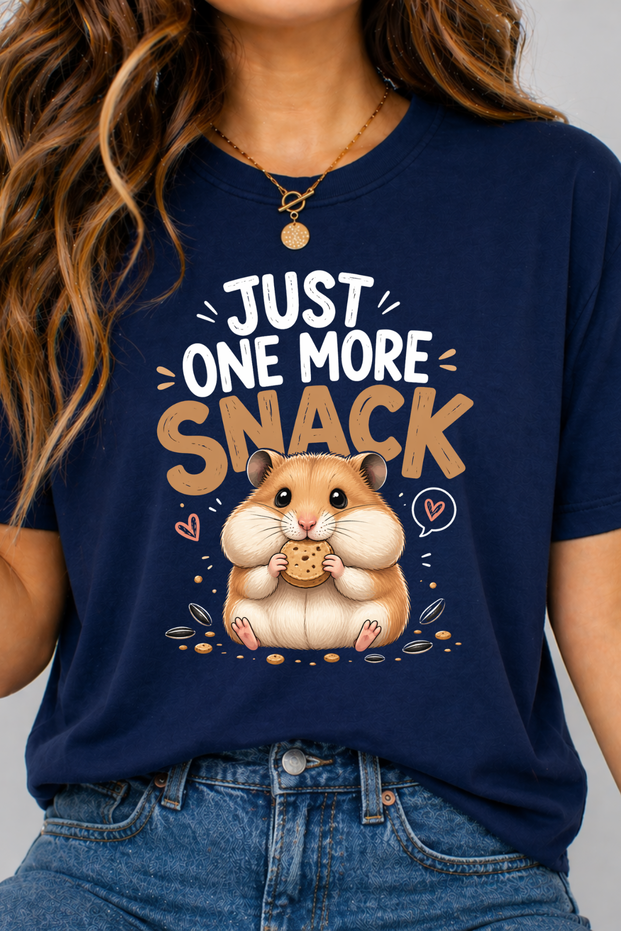 Just One More Snack Hamster T-Shirt, Funny Hamster Lover Gift, Cute Kawaii Hamster Shirt, Small Pet Owner Tee, Animal Lover Gift Idea