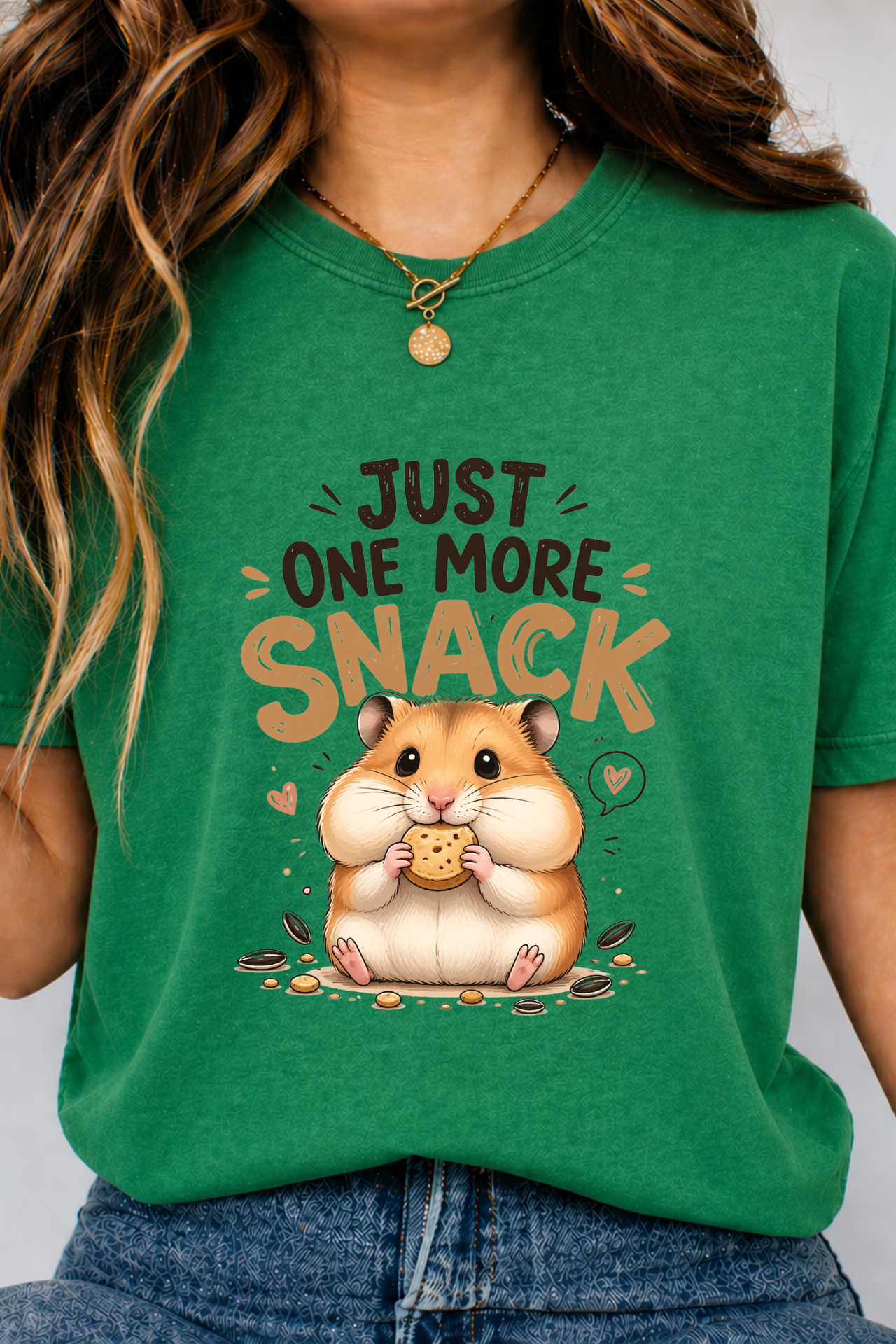 Just One More Snack Hamster T-Shirt, Funny Hamster Lover Gift, Cute Kawaii Hamster Shirt, Small Pet Owner Tee, Animal Lover Gift Idea
