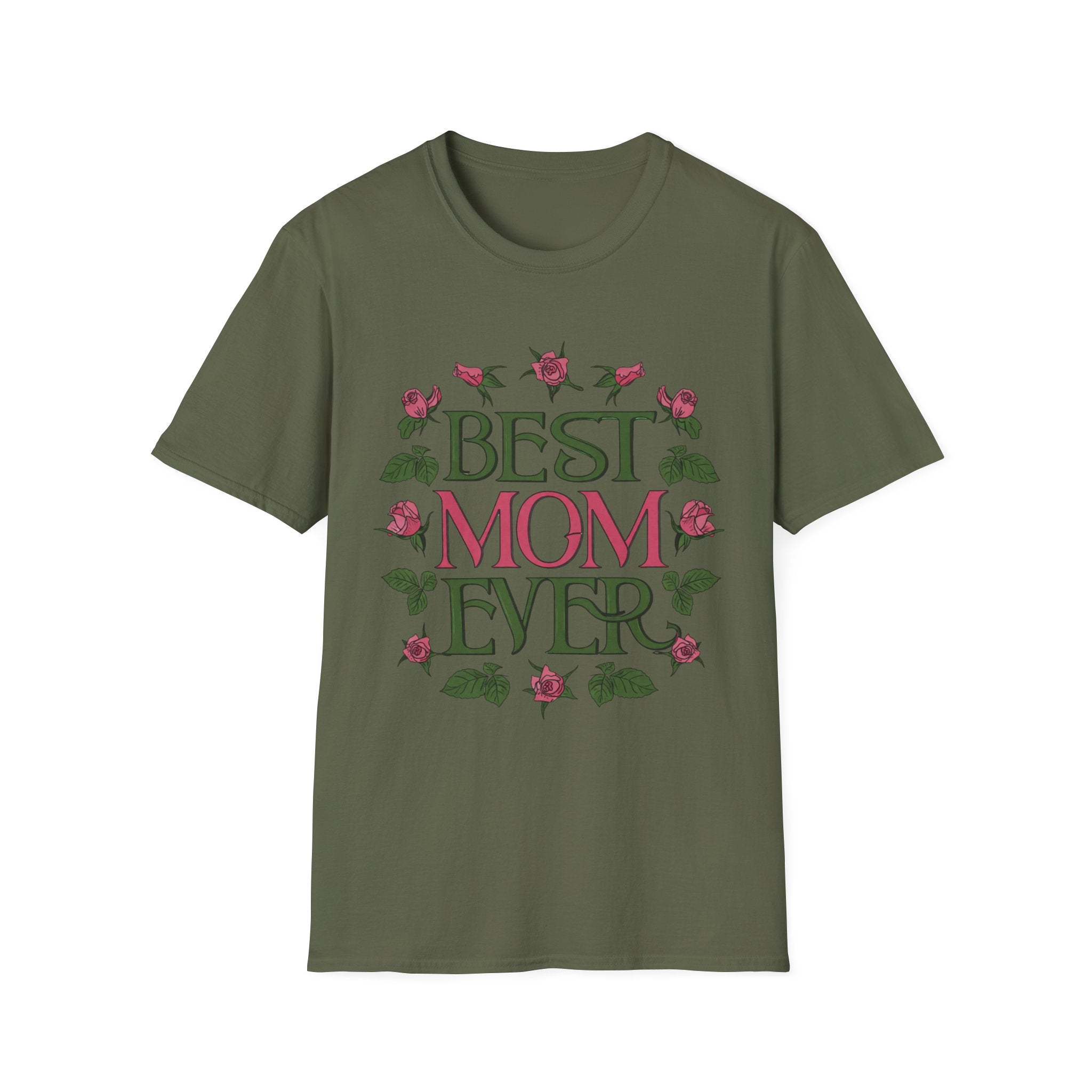 Best Mom Ever T-Shirt | Floral Roses Typography