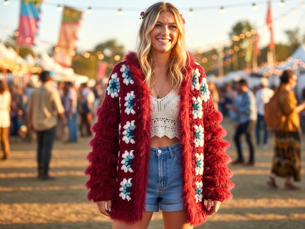 Boho Granny Square Cardigan Pattern PDF (Statement Crochet Jacket)