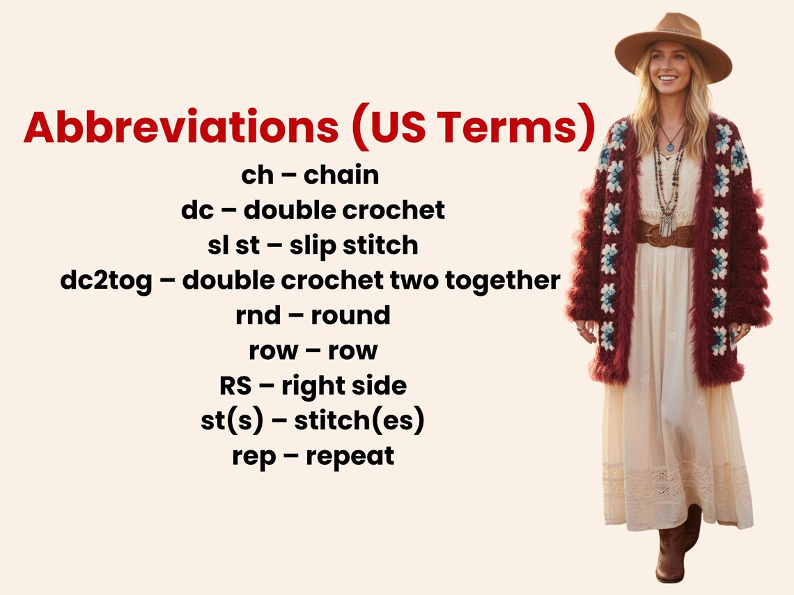 Boho Granny Square Cardigan Pattern PDF (Statement Crochet Jacket)